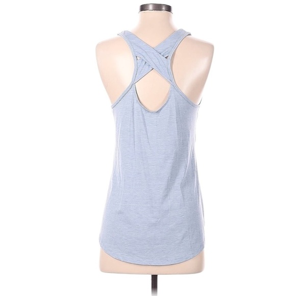 Athleta Yogini Athletic Tank Strappy Back Light Heather Blue Size XS - Picture 3 of 8